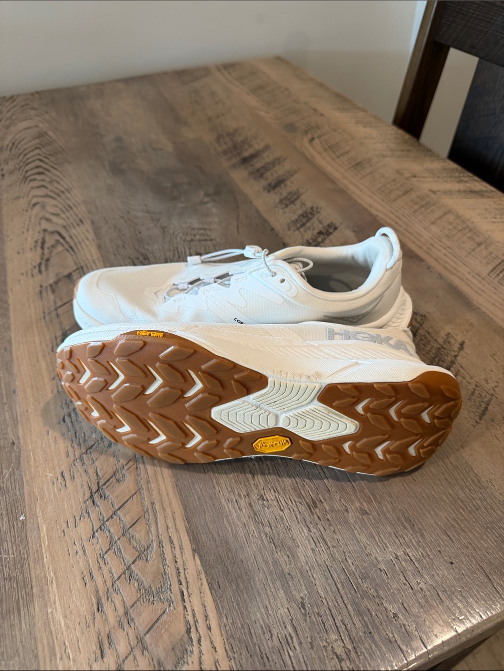 Hoka Women's White Athletic Running Shoes with Quick-Lace - Picture 4 of 7